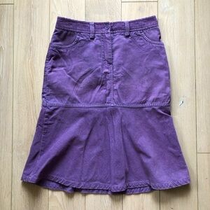 Y2K Flare Corduroy Mini Skirt in Purple